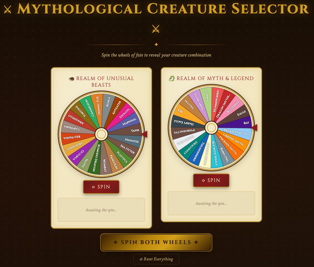 Vibe Coding a Mythological Creature Spinner